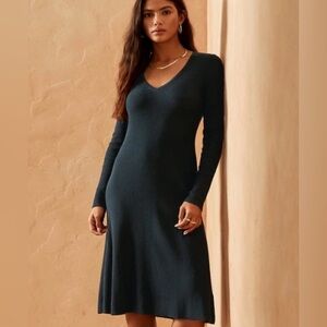 NWT Banana Republic Factory, Ribbed Midi Sweater Dress, Navy, Small